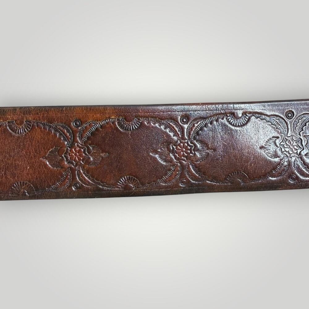 Tech Ether Guild "Colorado Sunrise" Brass J. Mcleod 1970s Hippie Buckle Belt - Picture 10 of 13